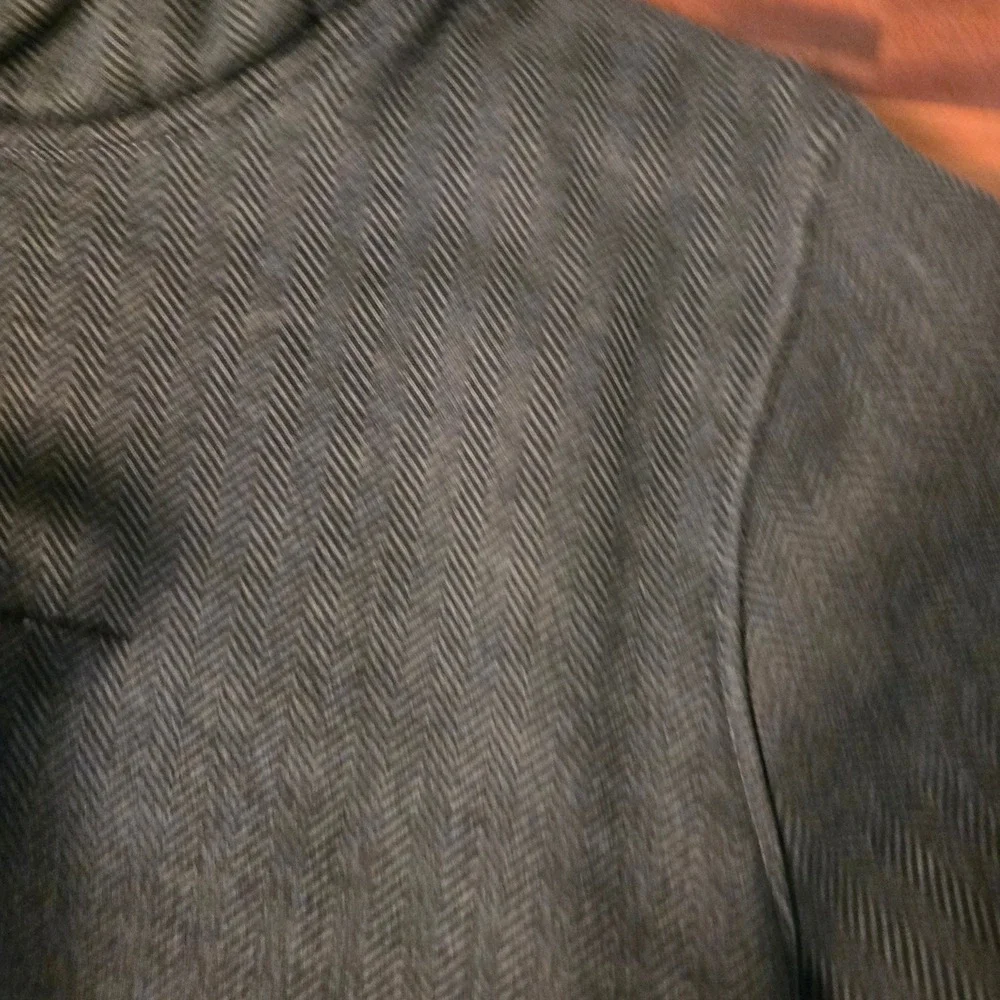 Hollister Kids Grey Herringbone Fleece Lined Pullover Hoodie Sweatshirt Medium